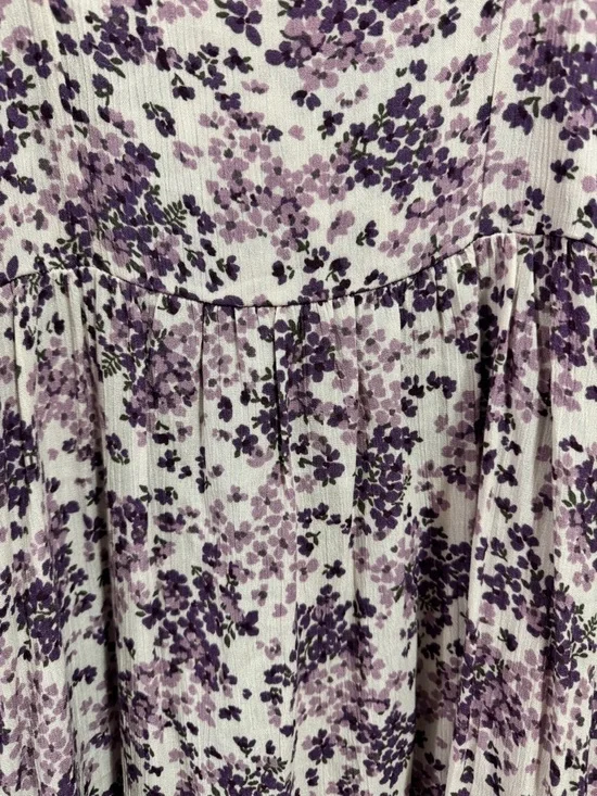 Altar'd State Purple Floral Puff-Sleeve Mini Dress Woman’s Size Small - Picture 3 of 5